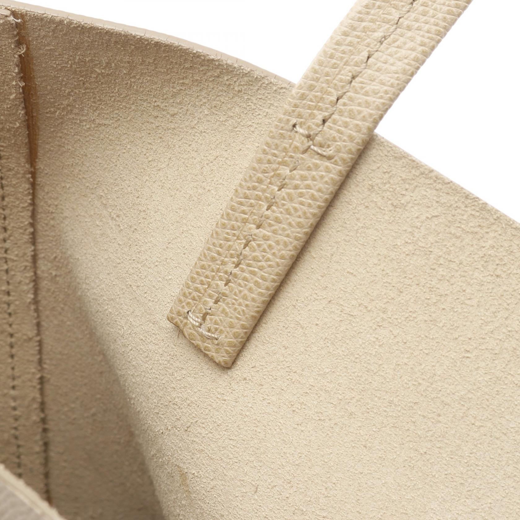 バーティカル スモール カバ ハンドバッグ トートバッグ レザー ベージュ ブルー 2WAY セリーヌ バッグ CELINE