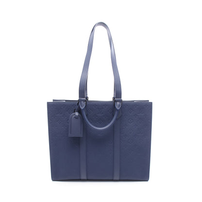 サックプラ 24H モノグラムトリヨン サファイア ショルダーバッグ トートバッグ レザー ネイビー ルイヴィトン バッグ LOUIS VUITTON