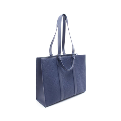 サックプラ 24H モノグラムトリヨン サファイア ショルダーバッグ トートバッグ レザー ネイビー ルイヴィトン バッグ LOUIS VUITTON