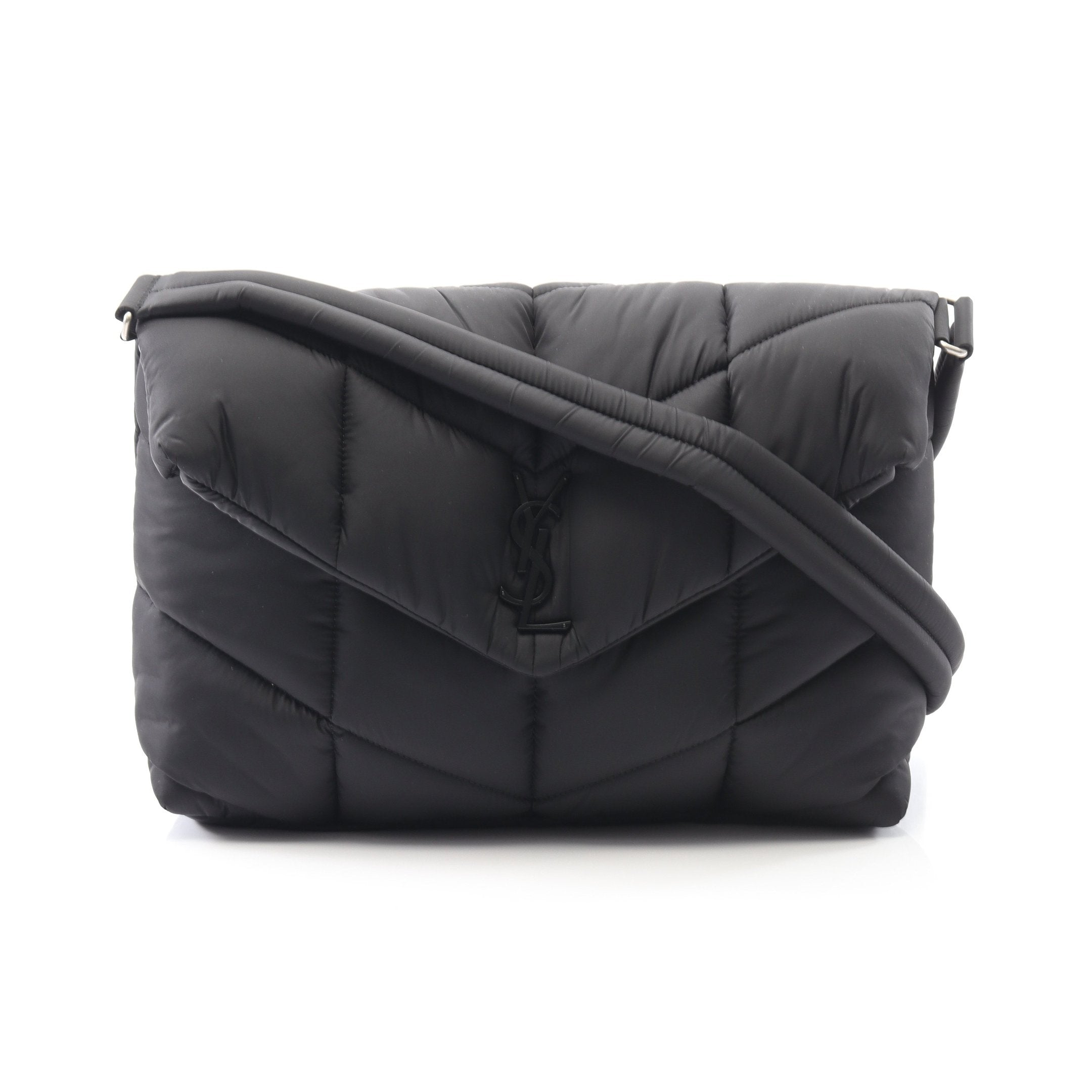 パファ キルティング ショルダーバッグ ナイロン ブラック サン