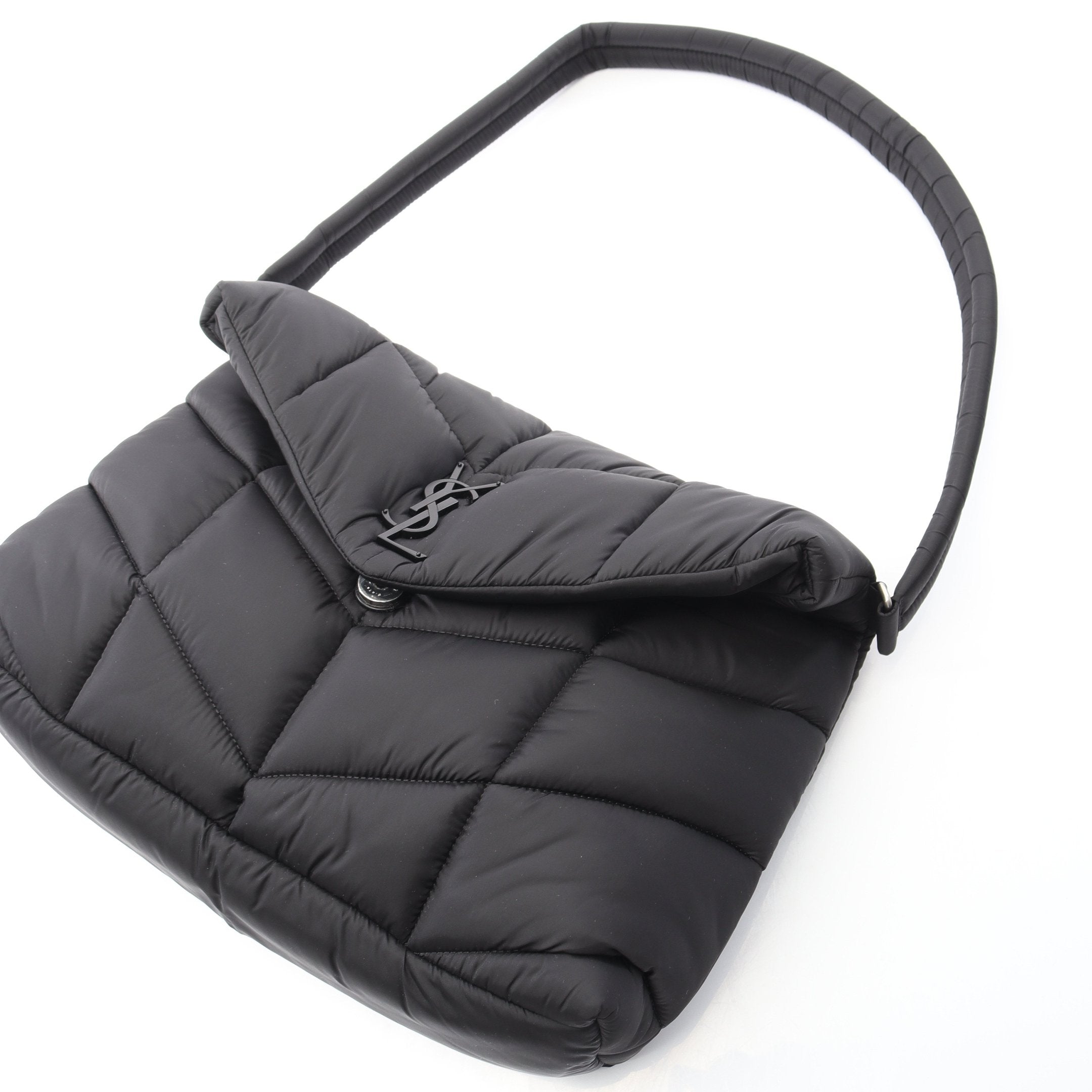 パファ キルティング ショルダーバッグ ナイロン ブラック サン