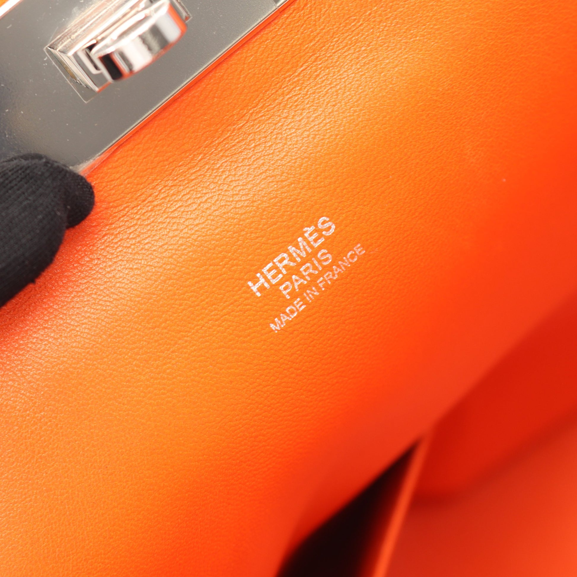 ツールボックス26 オレンジポピー ハンドバッグ エバーカラー オレンジ シルバー金具 2WAY T刻印 エルメス バッグ HERMES