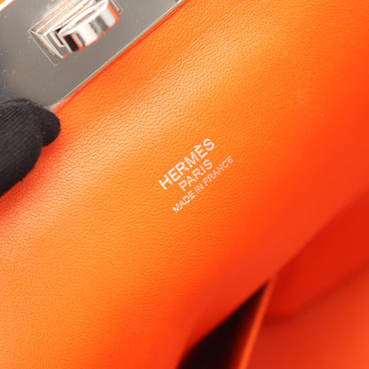 ツールボックス26 オレンジポピー ハンドバッグ エバーカラー オレンジ シルバー金具 2WAY T刻印 エルメス バッグ HERMES