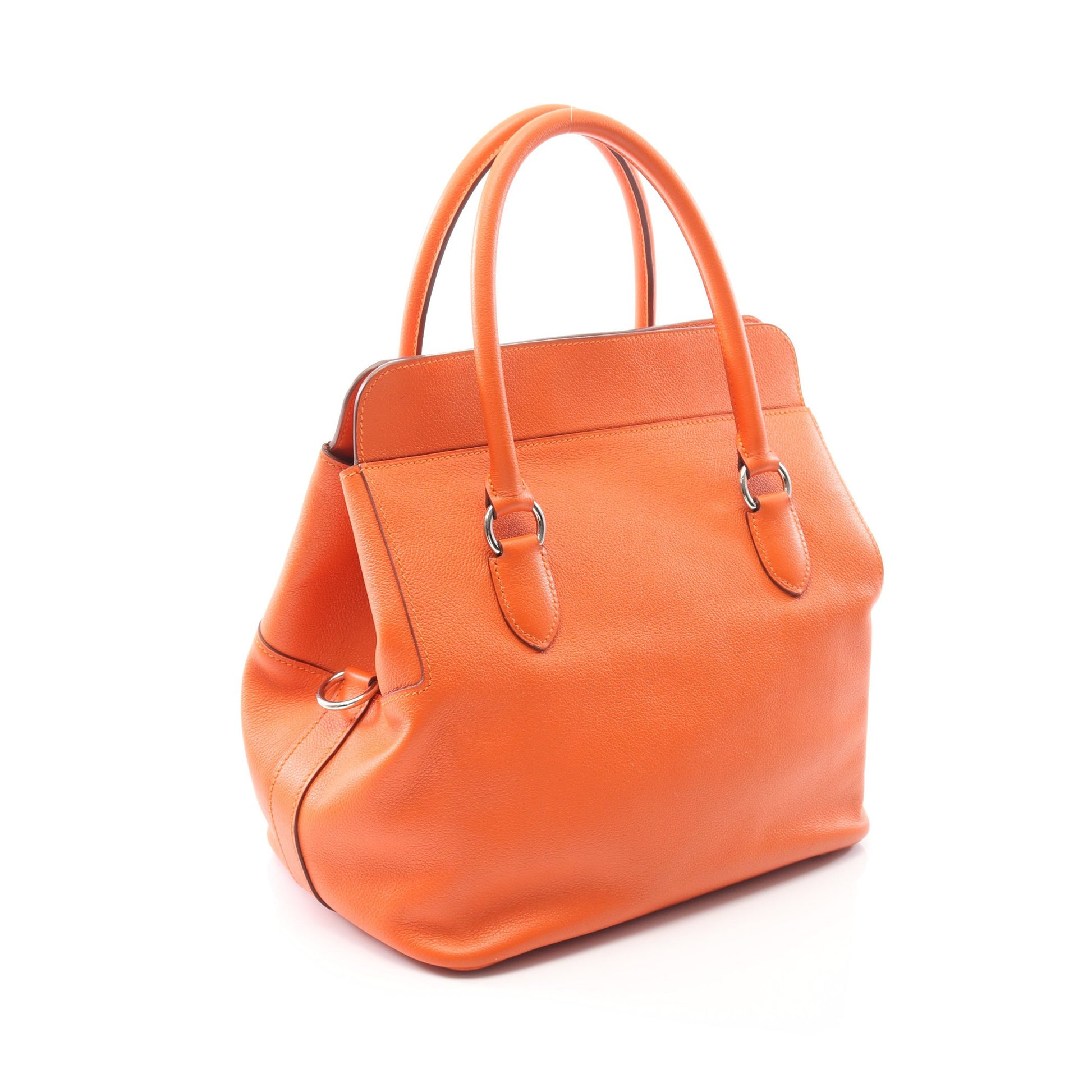 ツールボックス26 オレンジポピー ハンドバッグ エバーカラー オレンジ シルバー金具 2WAY T刻印 エルメス バッグ HERMES