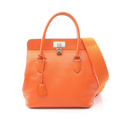ツールボックス26 オレンジポピー ハンドバッグ エバーカラー オレンジ シルバー金具 2WAY T刻印 エルメス バッグ HERMES