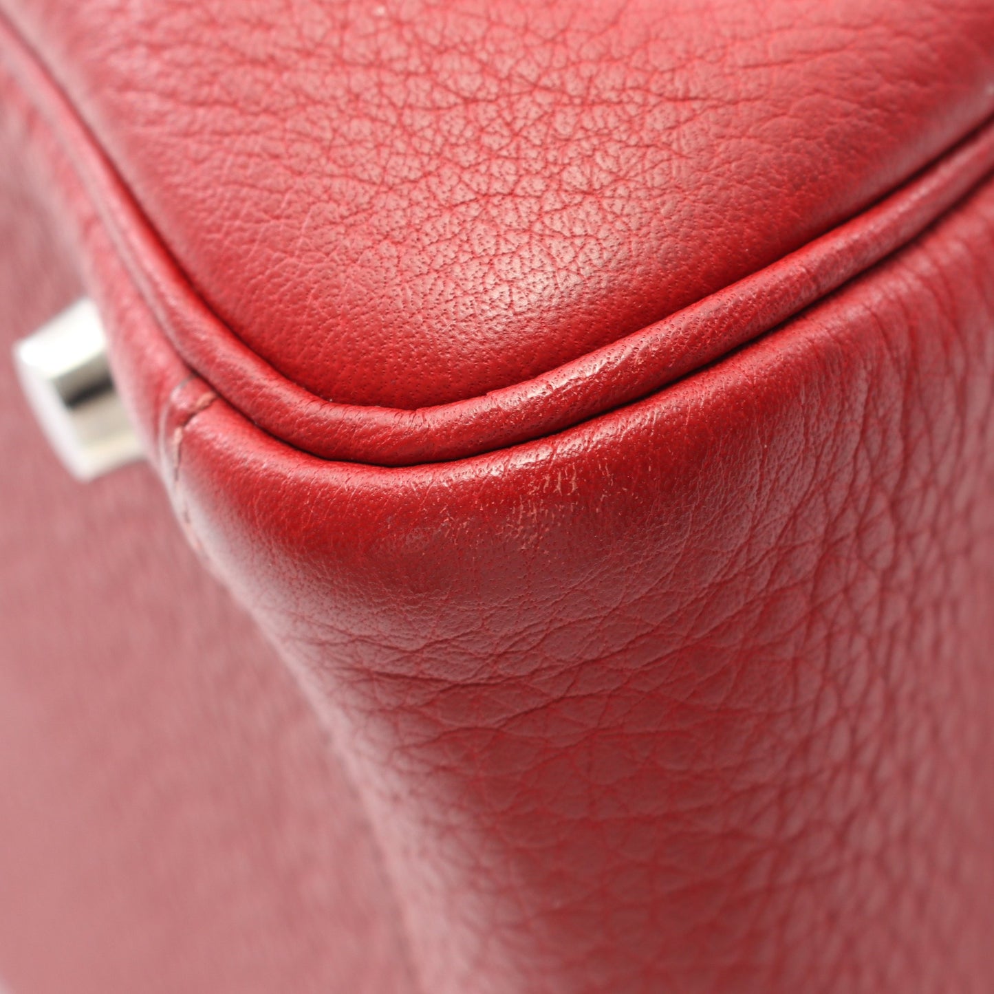 リンディ30 ルージュガランス ショルダーバッグ トリヨンクレマンス レッド シルバー金具 □L刻印 エルメス バッグ HERMES
