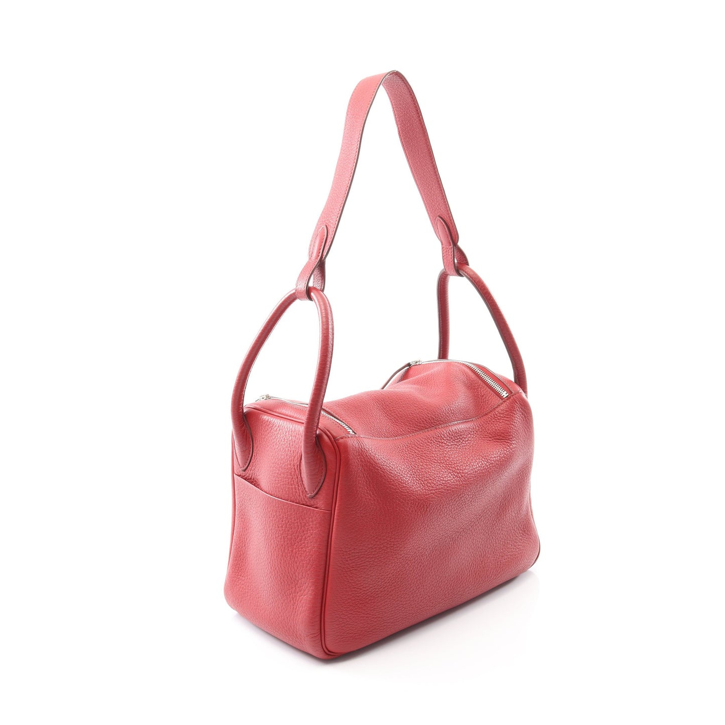 リンディ30 ルージュガランス ショルダーバッグ トリヨンクレマンス レッド シルバー金具 □L刻印 エルメス バッグ HERMES