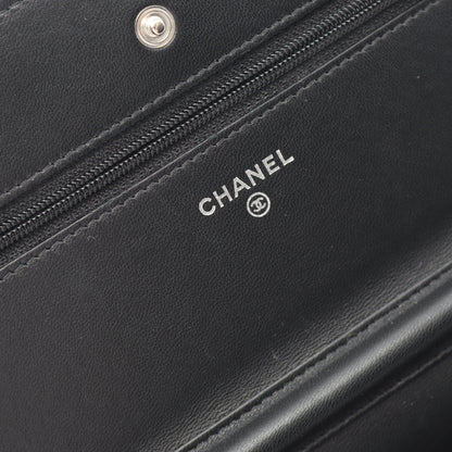 マトラッセ チェーンウォレット ラムスキン ブラック シルバー金具 シャネル バッグ CHANEL