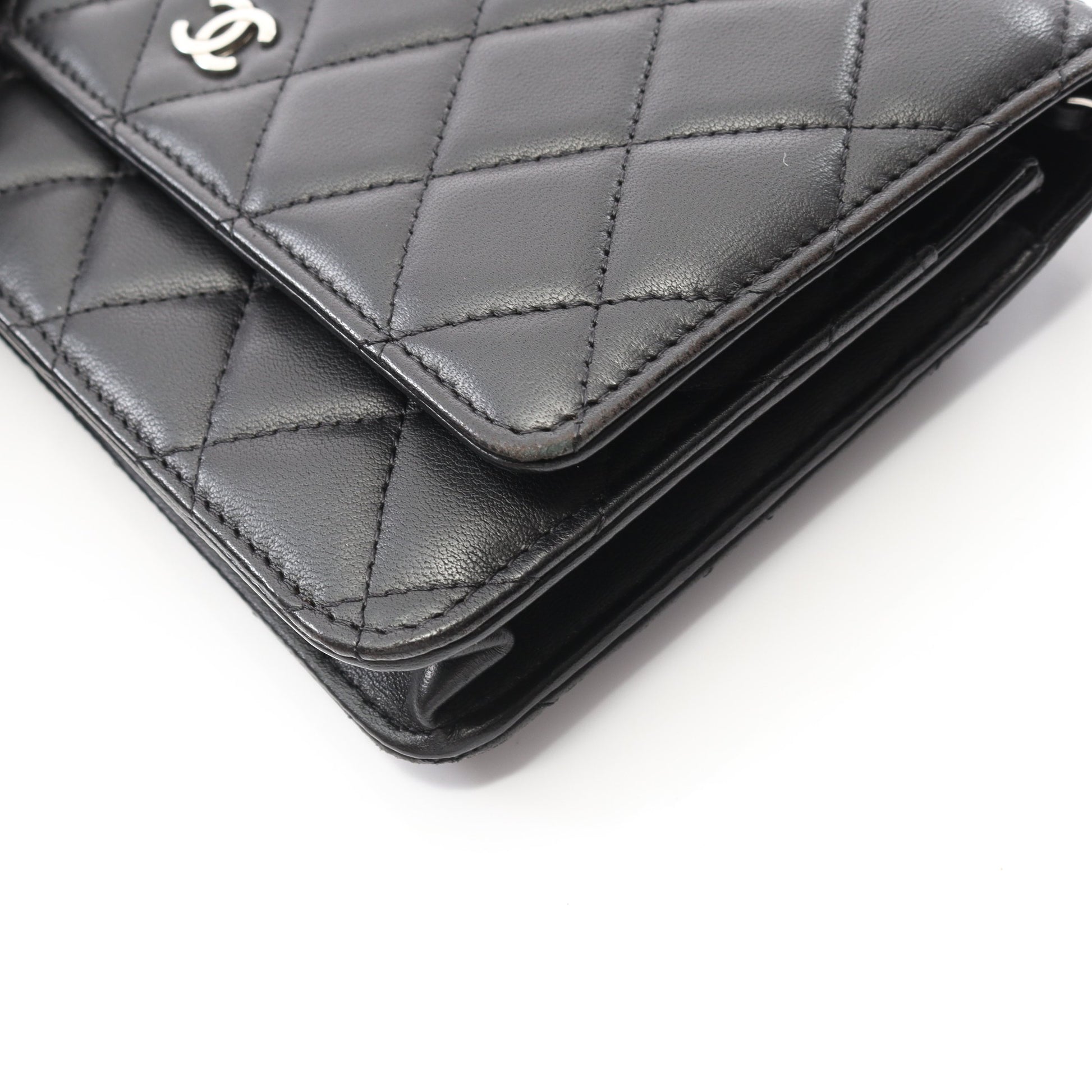 マトラッセ チェーンウォレット ラムスキン ブラック シルバー金具 シャネル バッグ CHANEL