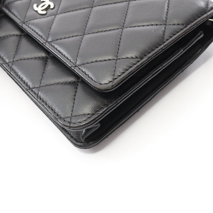 マトラッセ チェーンウォレット ラムスキン ブラック シルバー金具 シャネル バッグ CHANEL