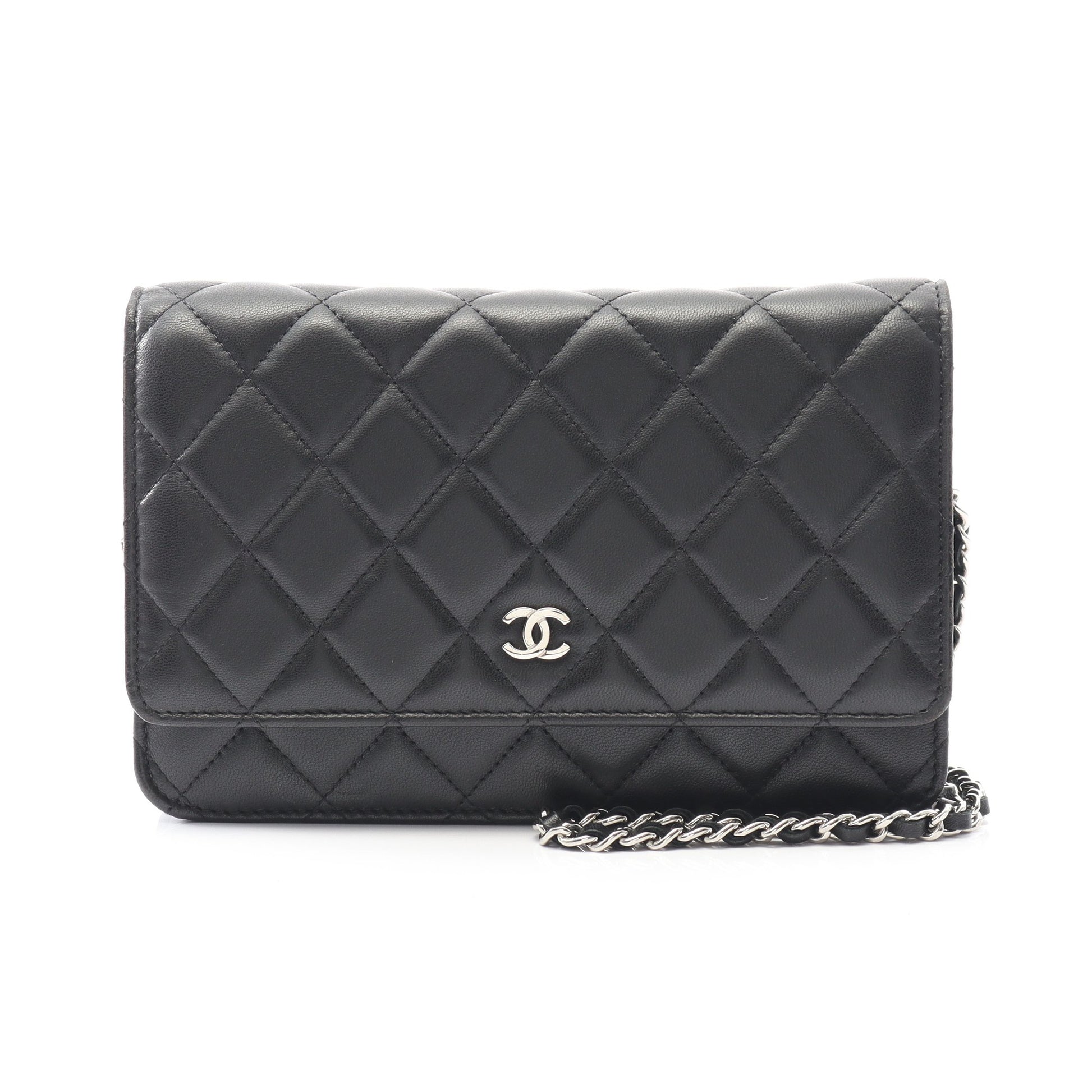 マトラッセ チェーンウォレット ラムスキン ブラック シルバー金具 シャネル バッグ CHANEL