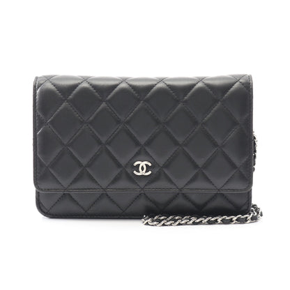マトラッセ チェーンウォレット ラムスキン ブラック シルバー金具 シャネル バッグ CHANEL