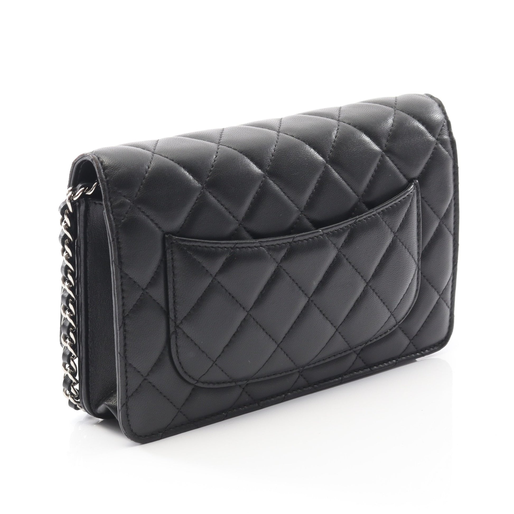 マトラッセ チェーンウォレット ラムスキン ブラック シルバー金具 シャネル バッグ CHANEL