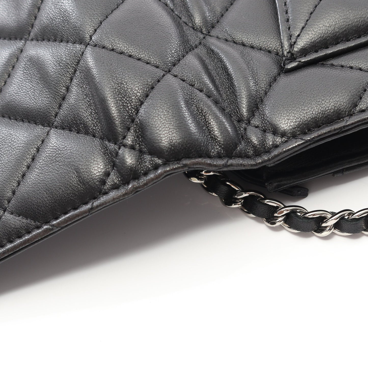 マトラッセ チェーンウォレット ラムスキン ブラック シルバー金具 シャネル バッグ CHANEL