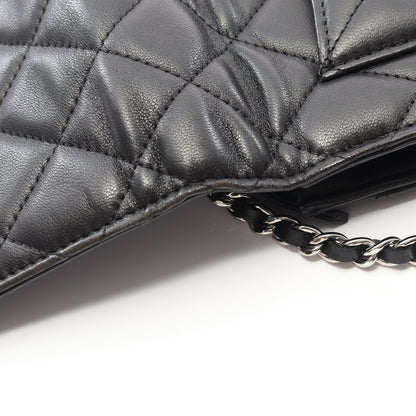 マトラッセ チェーンウォレット ラムスキン ブラック シルバー金具 シャネル バッグ CHANEL