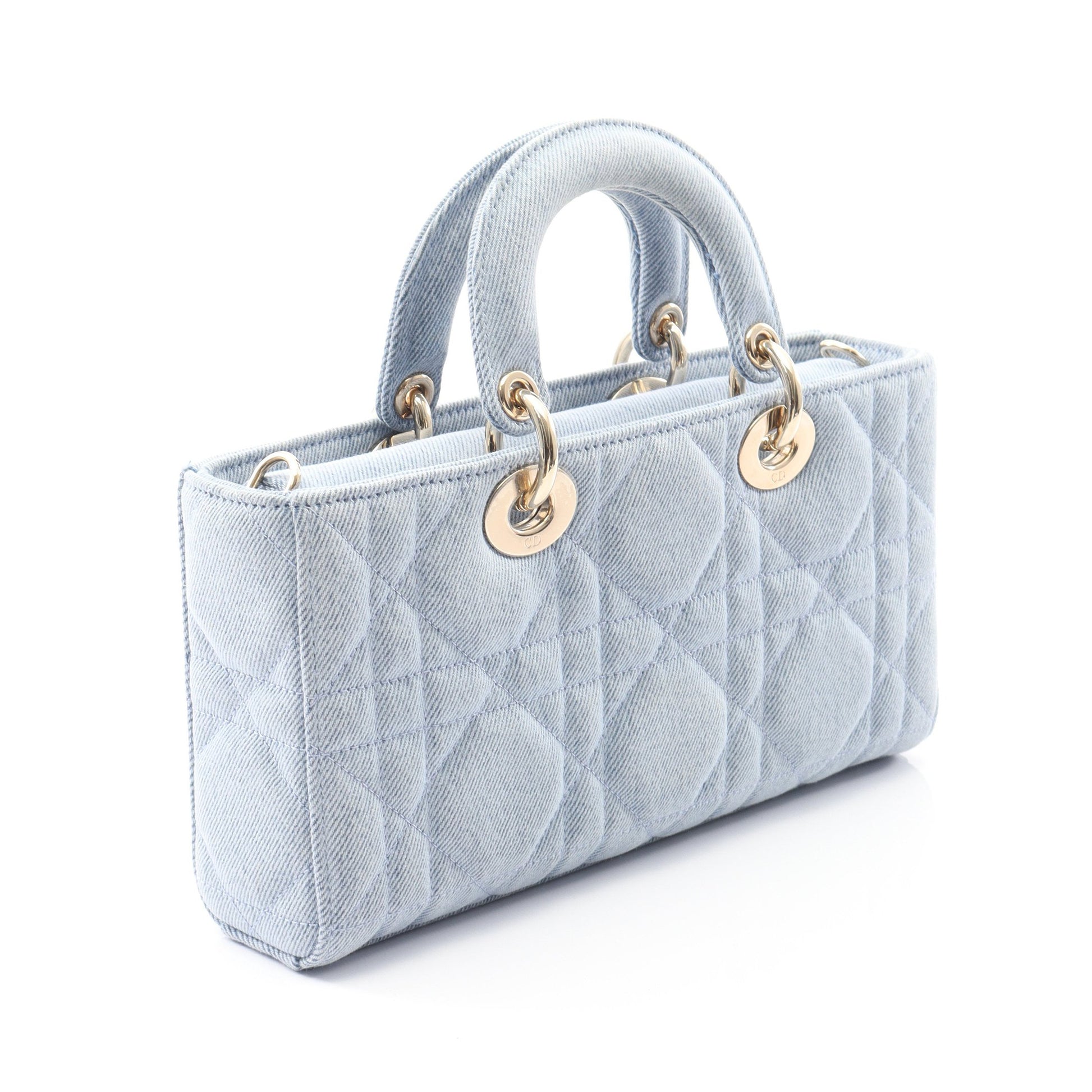 Lady D-Joy ミディアム ハンドバッグ デニム ライトブルー 3WAY クリスチャンディオール バッグ Christian Dior