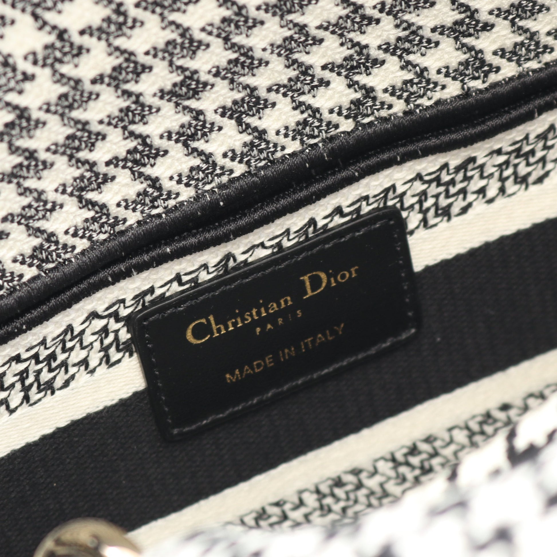 Lady D-Joy ミディアム ハンドバッグ キャンバス ブラック ホワイト 3WAY クリスチャンディオール バッグ Christian Dior
