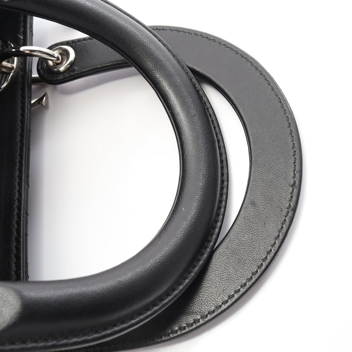 LADY DIOR レディディオール カナージュ ハンドバッグ レザー ブラック 2WAY クリスチャンディオール バッグ Christian Dior