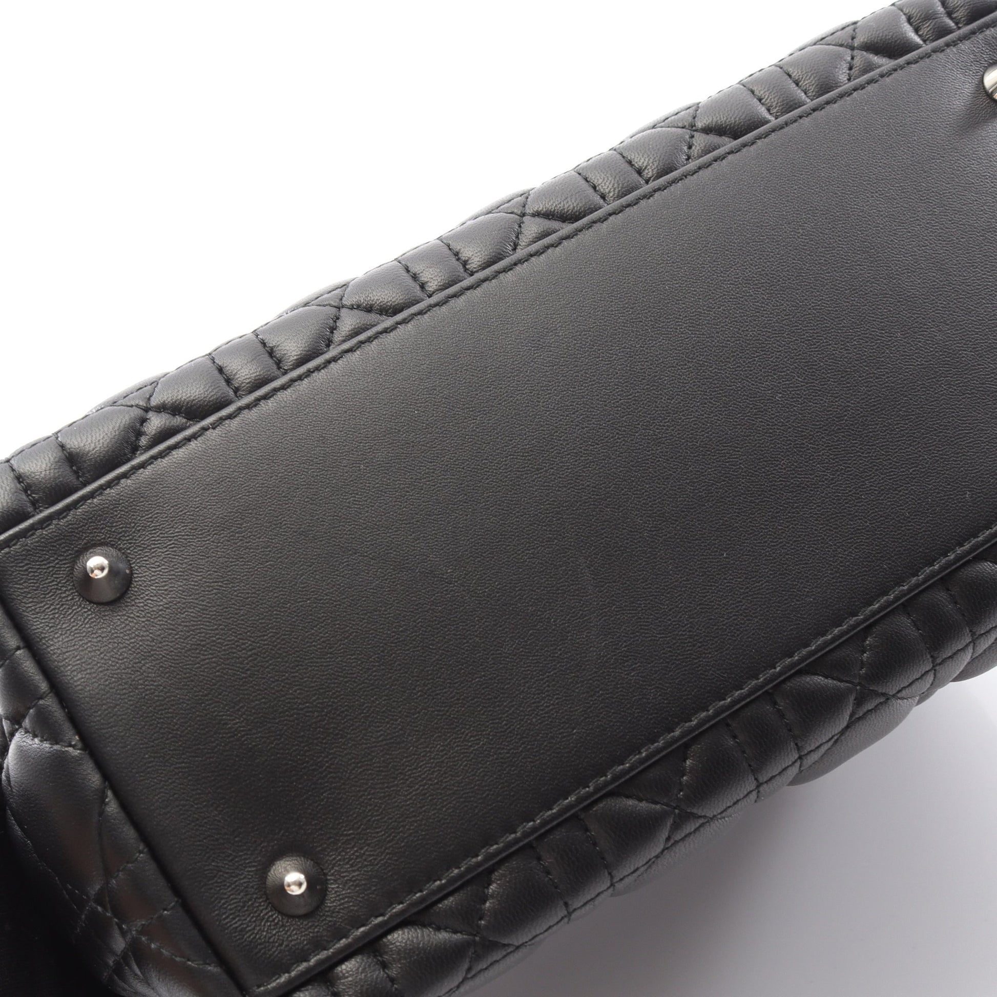 LADY DIOR レディディオール カナージュ ハンドバッグ レザー ブラック 2WAY クリスチャンディオール バッグ Christian Dior