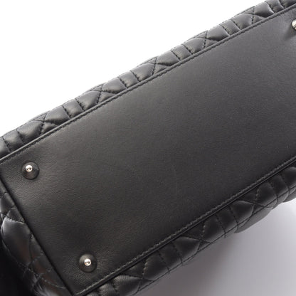 LADY DIOR レディディオール カナージュ ハンドバッグ レザー ブラック 2WAY クリスチャンディオール バッグ Christian Dior