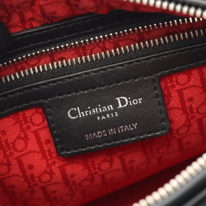 LADY DIOR レディディオール カナージュ ハンドバッグ レザー ブラック 2WAY クリスチャンディオール バッグ Christian Dior