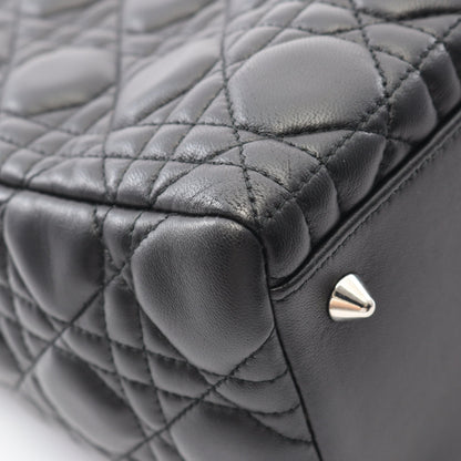 LADY DIOR レディディオール カナージュ ハンドバッグ レザー ブラック 2WAY クリスチャンディオール バッグ Christian Dior