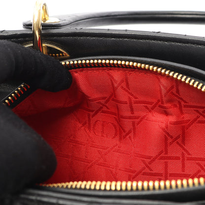 LADY DIOR レディディオール カナージュ ハンドバッグ レザー ブラック 2WAY クリスチャンディオール バッグ Christian Dior