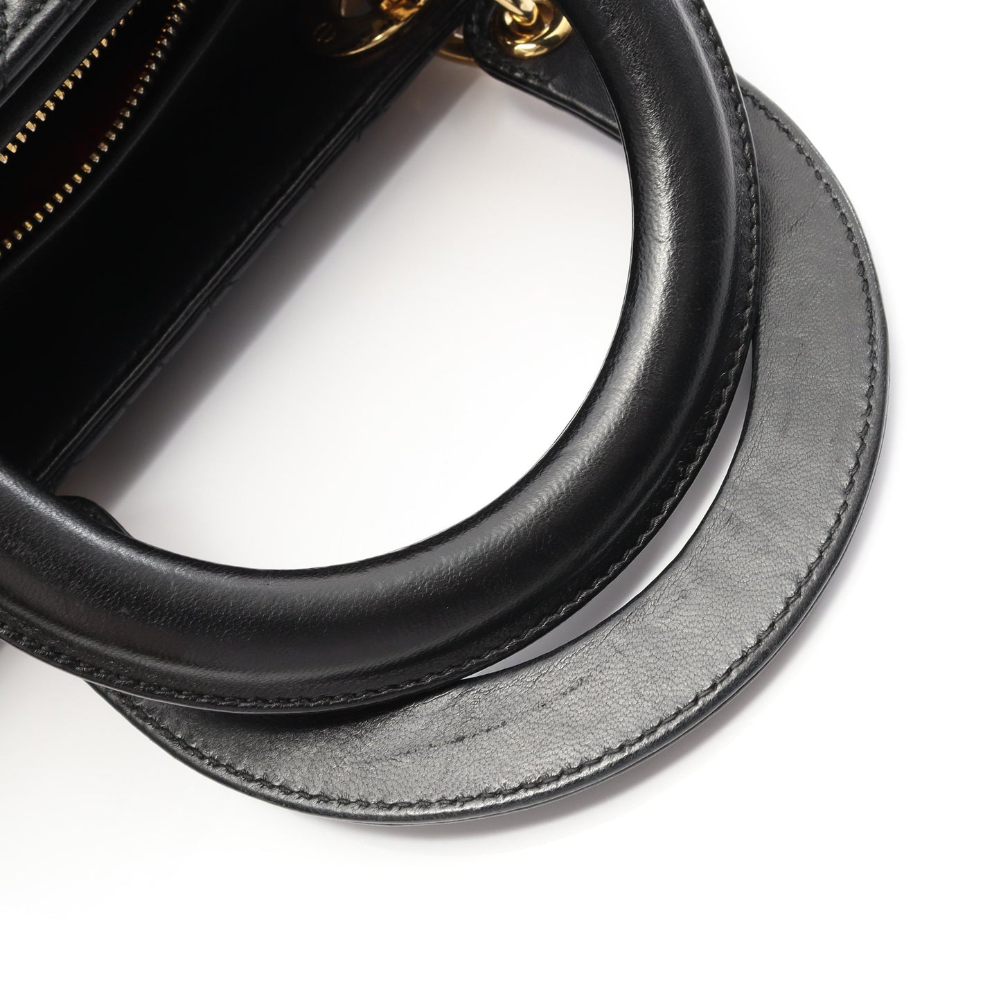 LADY DIOR レディディオール カナージュ ハンドバッグ レザー ブラック 2WAY クリスチャンディオール バッグ Christian Dior