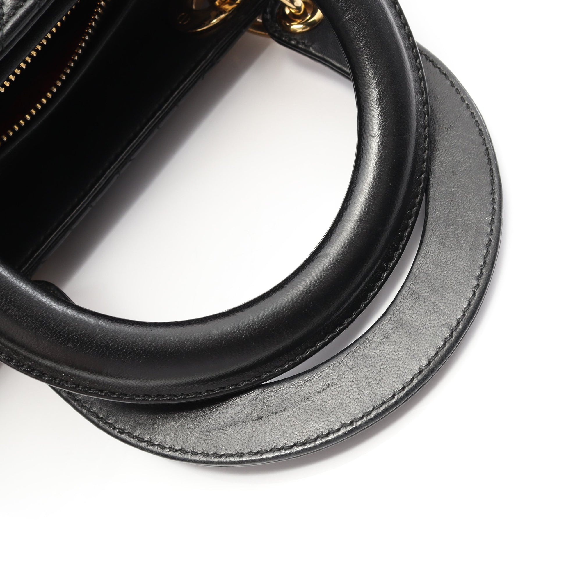 LADY DIOR レディディオール カナージュ ハンドバッグ レザー ブラック 2WAY クリスチャンディオール バッグ Christian Dior