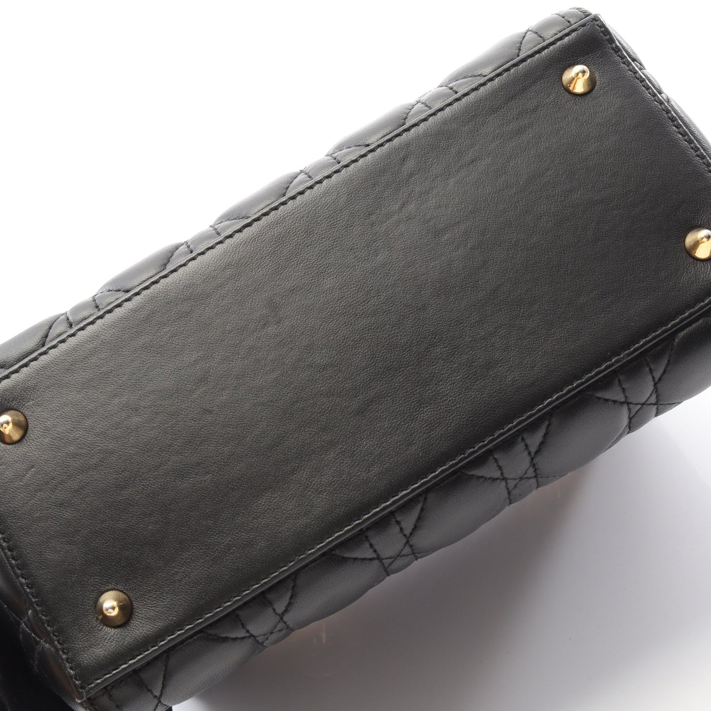 LADY DIOR レディディオール カナージュ ハンドバッグ レザー ブラック 2WAY クリスチャンディオール バッグ Christian Dior