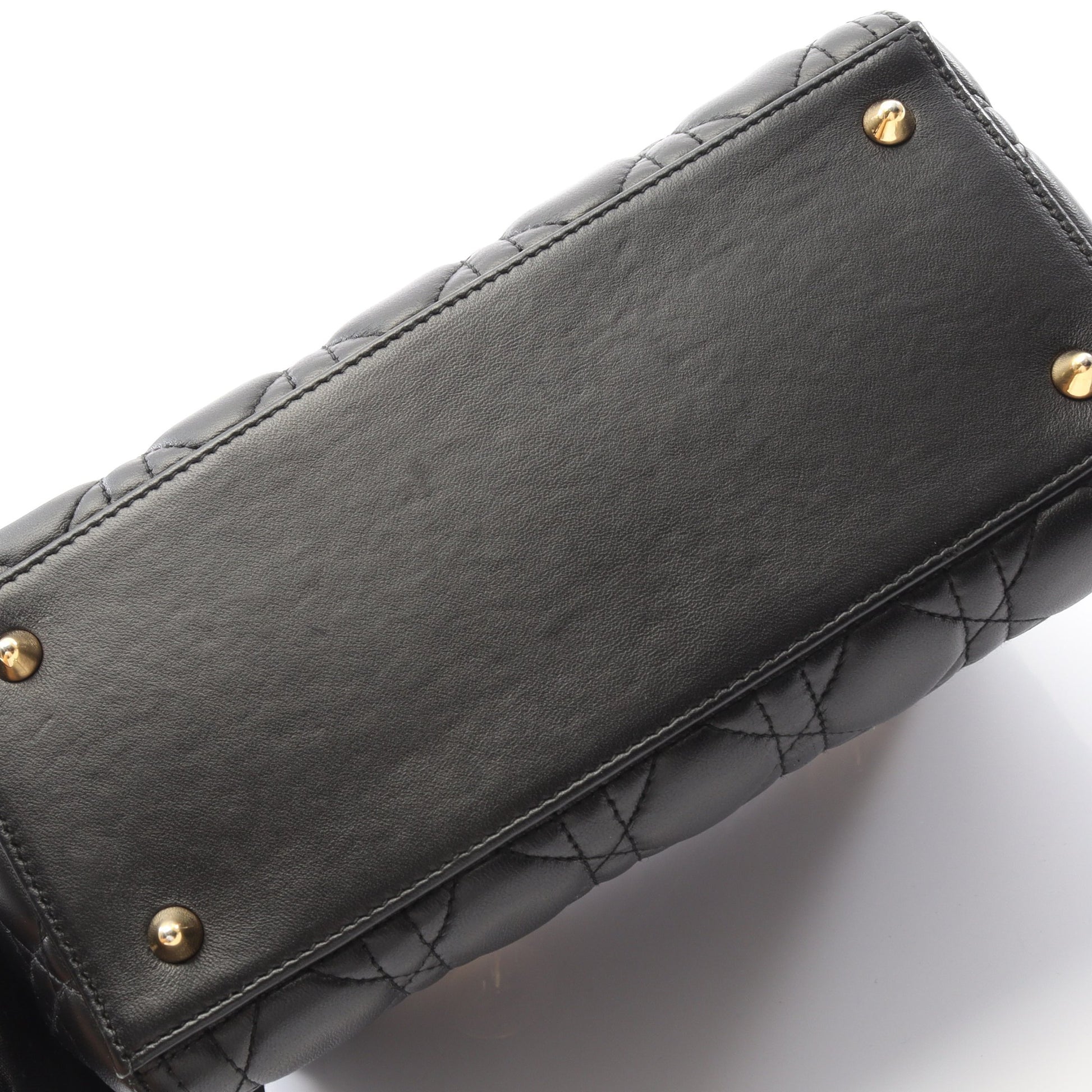 LADY DIOR レディディオール カナージュ ハンドバッグ レザー ブラック 2WAY クリスチャンディオール バッグ Christian Dior
