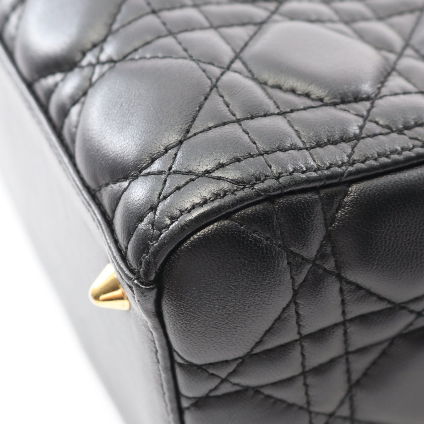 LADY DIOR レディディオール カナージュ ハンドバッグ レザー ブラック 2WAY クリスチャンディオール バッグ Christian Dior