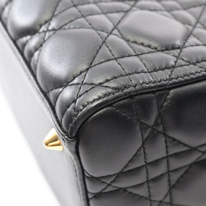 LADY DIOR レディディオール カナージュ ハンドバッグ レザー ブラック 2WAY クリスチャンディオール バッグ Christian Dior