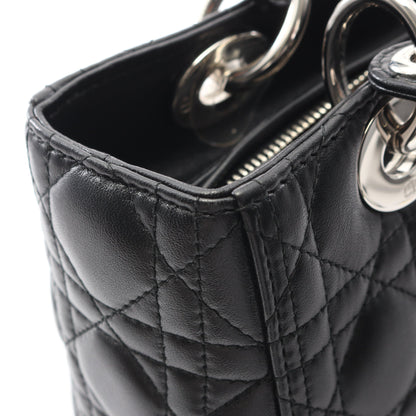 LADY DIOR レディディオール カナージュ ハンドバッグ レザー ブラック 2WAY クリスチャンディオール バッグ Christian Dior