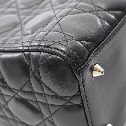 LADY DIOR レディディオール カナージュ ハンドバッグ レザー ブラック 2WAY クリスチャンディオール バッグ Christian Dior