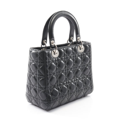 LADY DIOR レディディオール カナージュ ハンドバッグ レザー ブラック 2WAY クリスチャンディオール バッグ Christian Dior