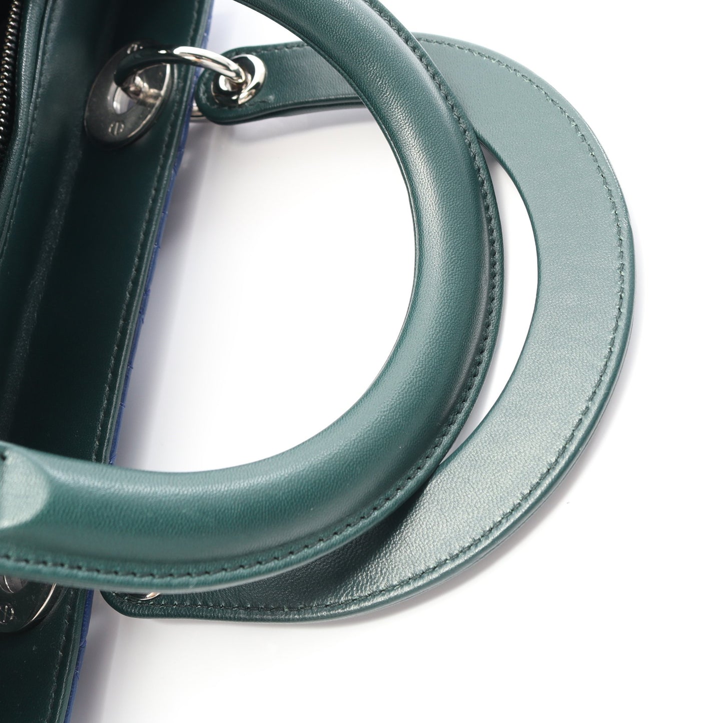 LADY DIOR レディディオール カナージュ ハンドバッグ レザー ブルー ダークグリーン ライトブルー 2WAY クリスチャンディオール バッグ Christian Dior
