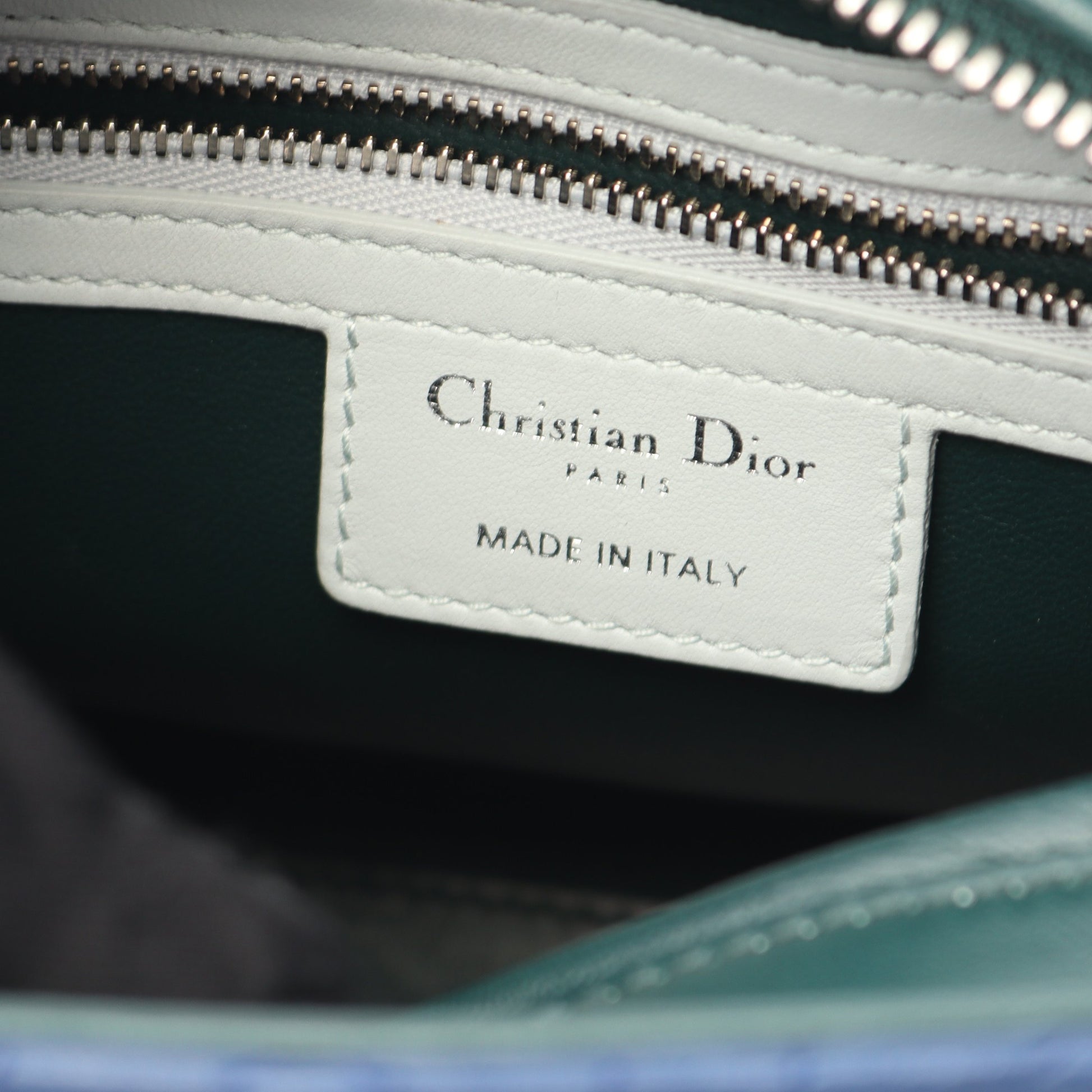 LADY DIOR レディディオール カナージュ ハンドバッグ レザー ブルー ダークグリーン ライトブルー 2WAY クリスチャンディオール バッグ Christian Dior