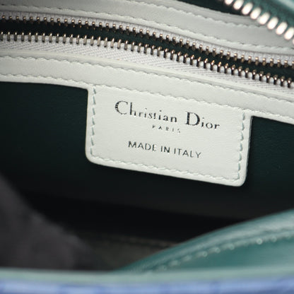 LADY DIOR レディディオール カナージュ ハンドバッグ レザー ブルー ダークグリーン ライトブルー 2WAY クリスチャンディオール バッグ Christian Dior