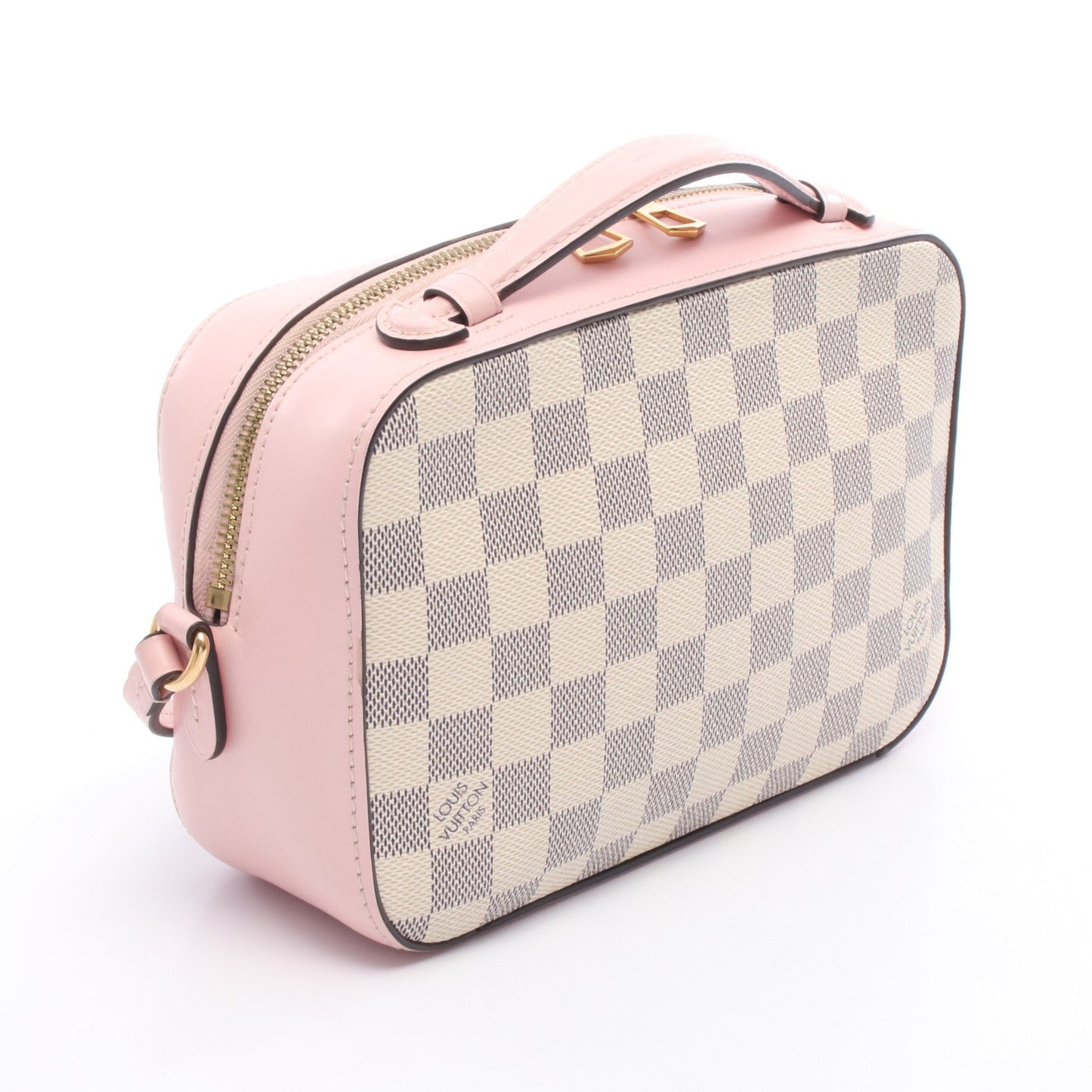 サントンジュ ダミエアズール オードローズ ショルダーバッグ PVC レザー ホワイト ピンク ルイヴィトン バッグ LOUIS VUITTON