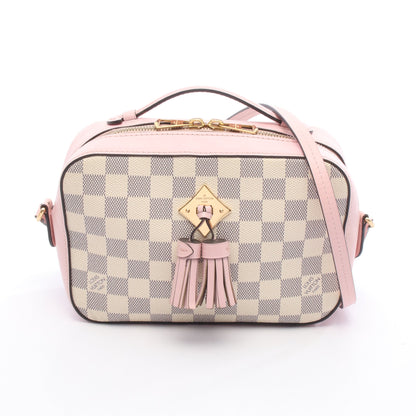 サントンジュ ダミエアズール オードローズ ショルダーバッグ PVC レザー ホワイト ピンク ルイヴィトン バッグ LOUIS VUITTON