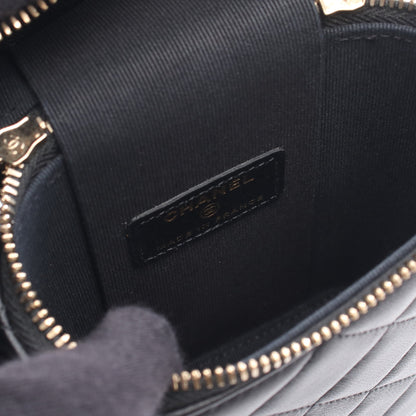 マトラッセ バニティ フォンケース チェーンショルダーバッグ ラムスキン ブラック ゴールド金具 シャネル バッグ CHANEL