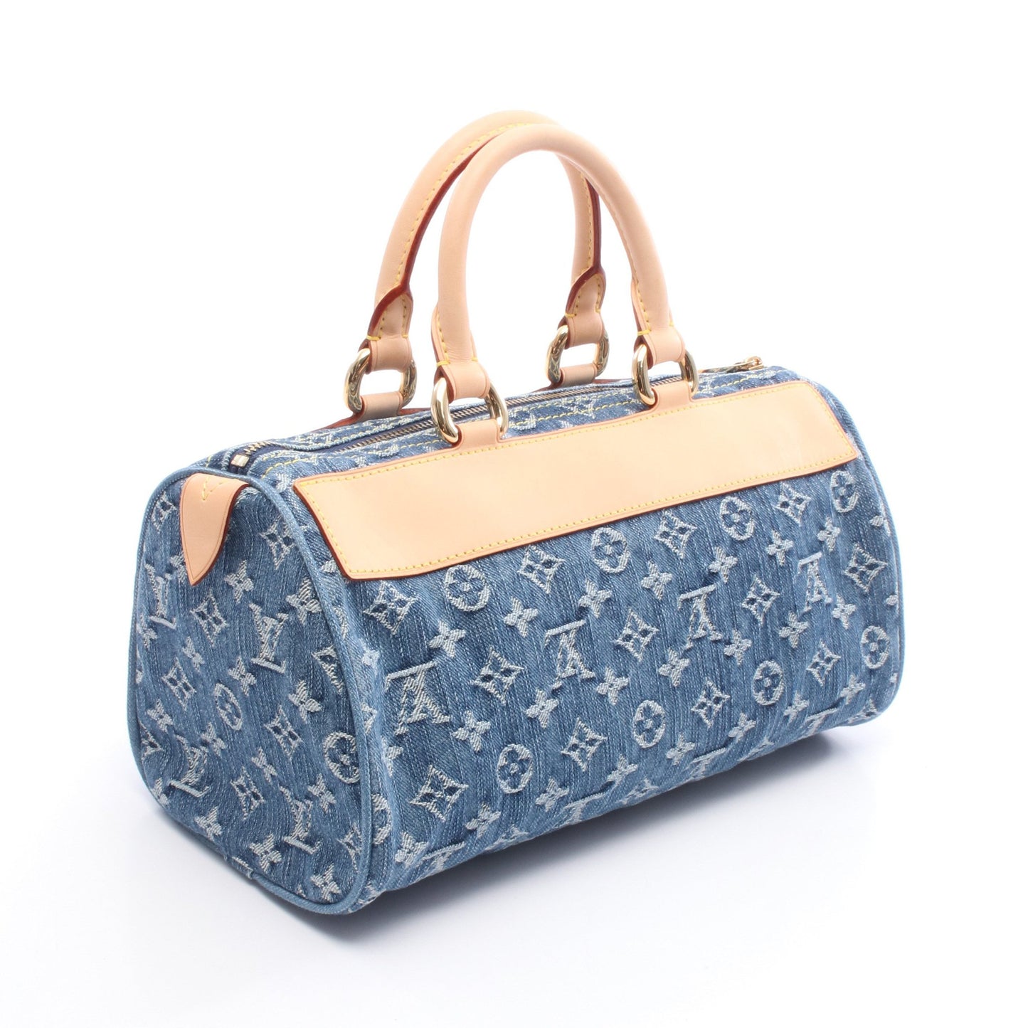 ネオスピーディ モノグラムデニム ハンドバッグ デニム レザー ブルー ルイヴィトン バッグ LOUIS VUITTON