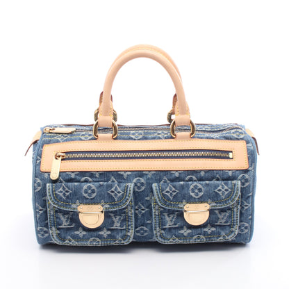 ネオスピーディ モノグラムデニム ハンドバッグ デニム レザー ブルー ルイヴィトン バッグ LOUIS VUITTON