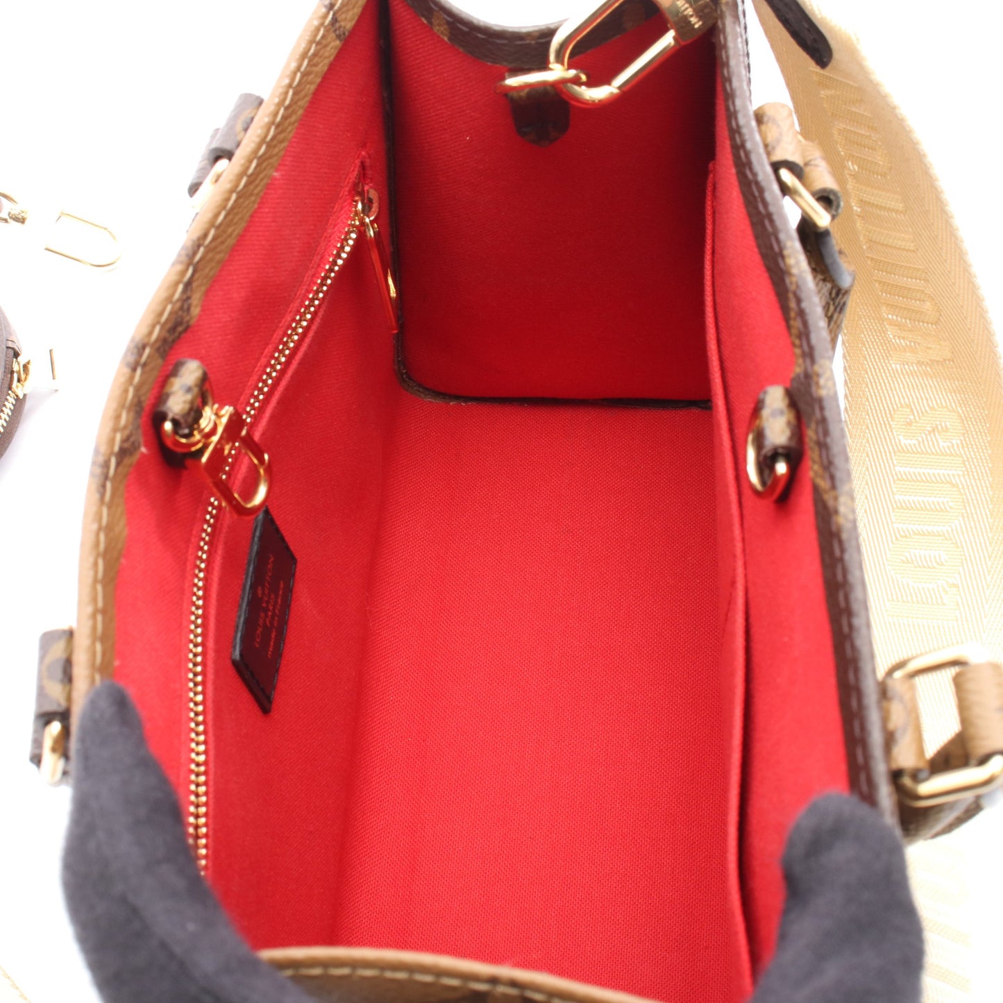 オンザゴーPM モノグラムジャイアント リバース ハンドバッグ PVC ブラウン ベージュ 2WAY ルイヴィトン バッグ LOUIS VUITTON