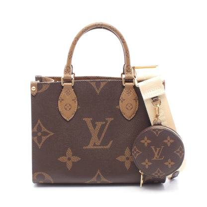 オンザゴーPM モノグラムジャイアント リバース ハンドバッグ PVC ブラウン ベージュ 2WAY ルイヴィトン バッグ LOUIS VUITTON