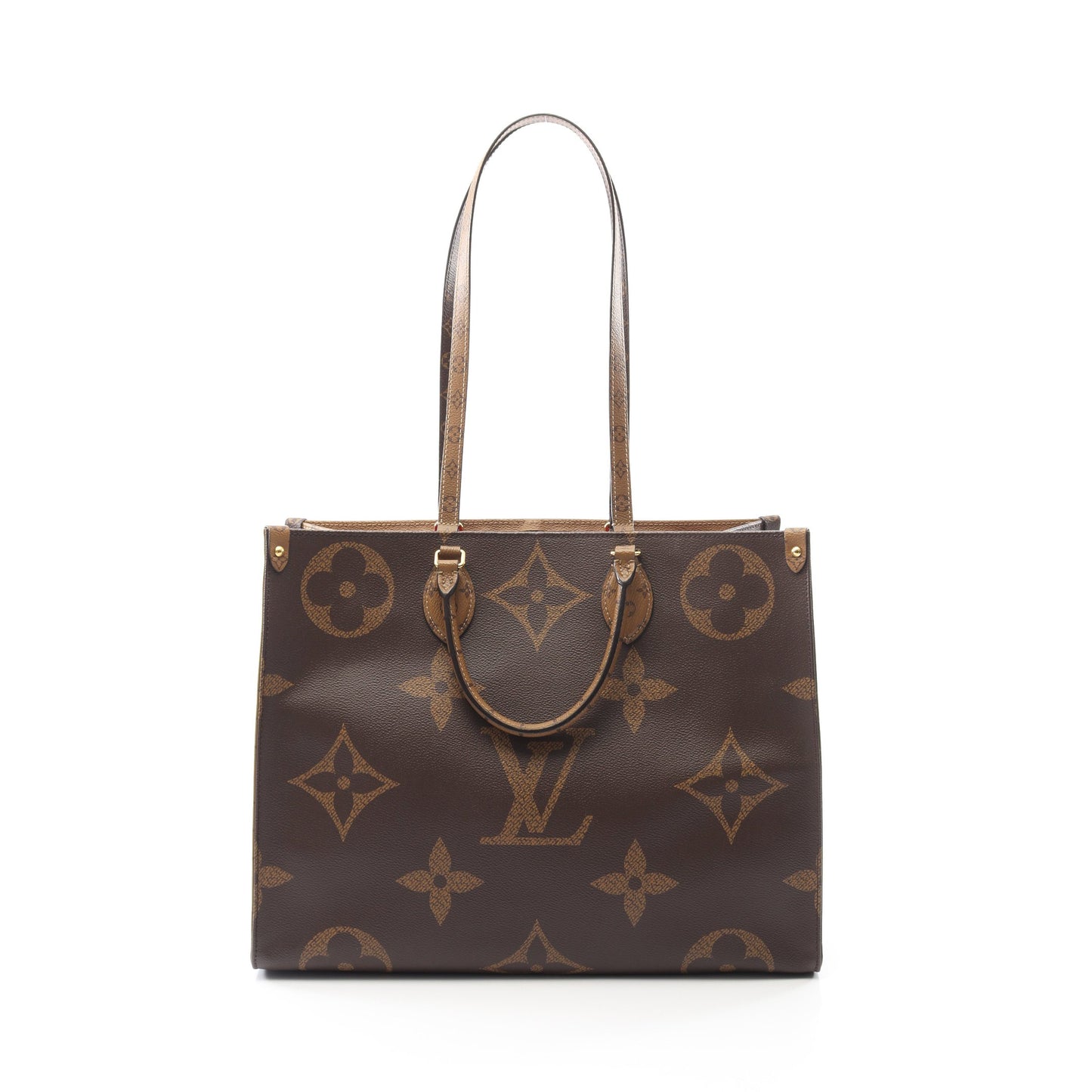 オンザゴーGM モノグラムジャイアント リバース ショルダーバッグ トートバッグ PVC ブラウン ベージュ 2WAY ルイヴィトン バッグ LOUIS VUITTON