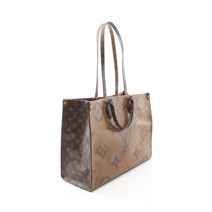 オンザゴーGM モノグラムジャイアント リバース ショルダーバッグ トートバッグ PVC ブラウン ベージュ 2WAY ルイヴィトン バッグ LOUIS VUITTON