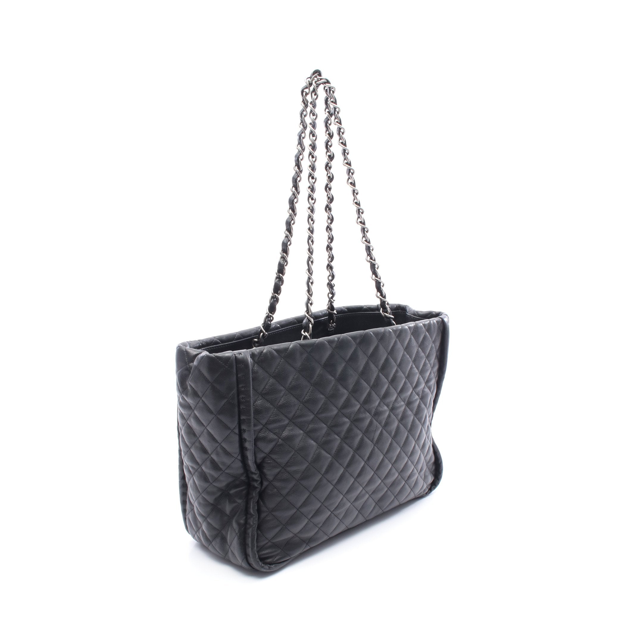 CHANEL チェーンショルダートートバッグ チェーンショルダーバッグ チェーントートバッグ レザー ブラック