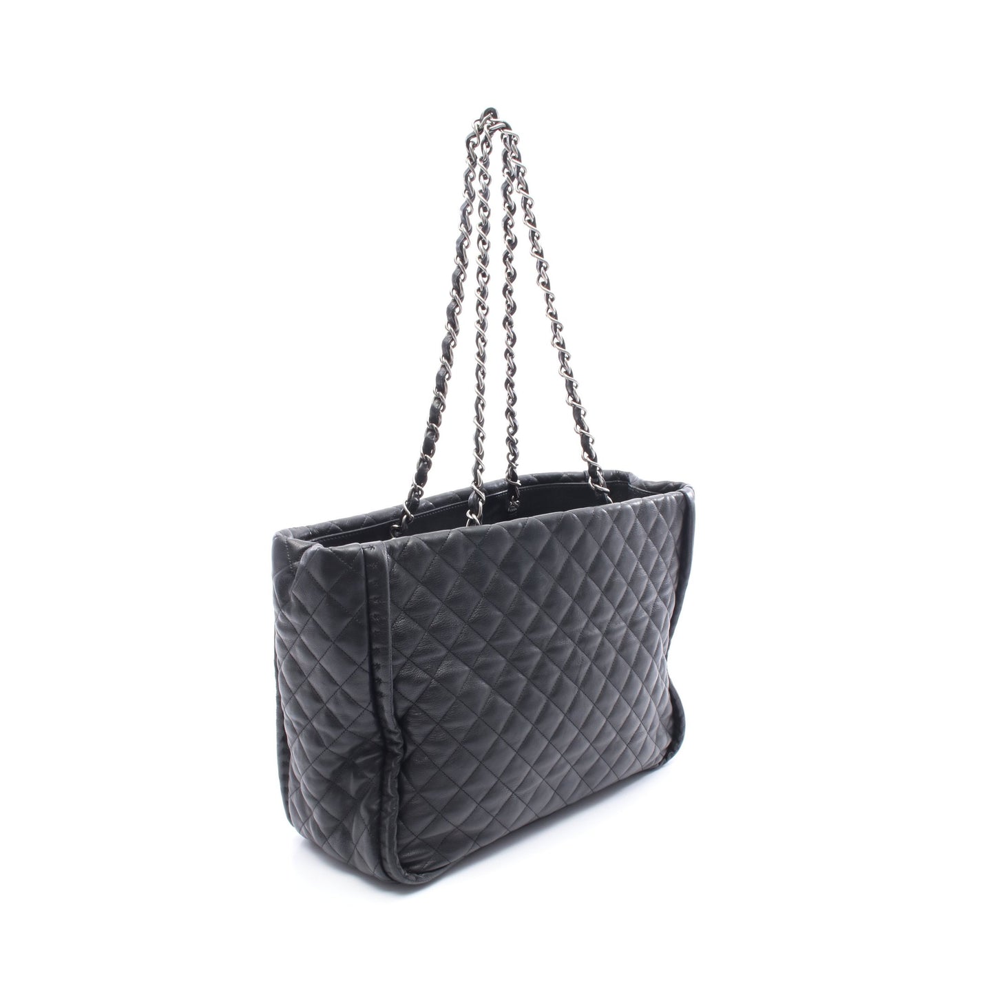 チェーンショルダーバッグ チェーントートバッグ レザー ブラック シルバー金具 シャネル バッグ CHANEL